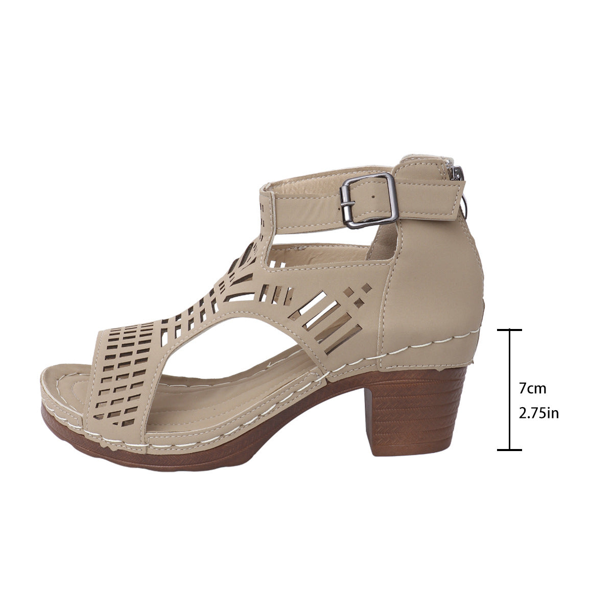 Sandales Ajourées à Talons Carrés