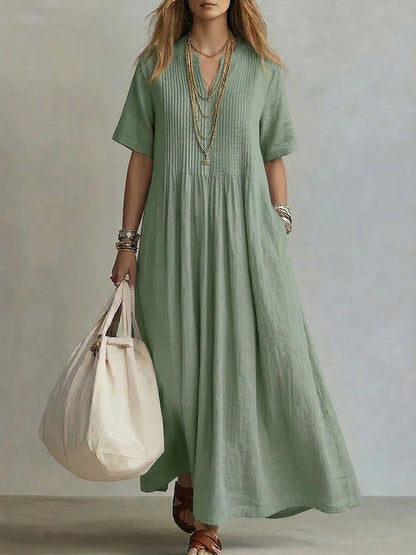 Robe Décontractée en Coton-Lin