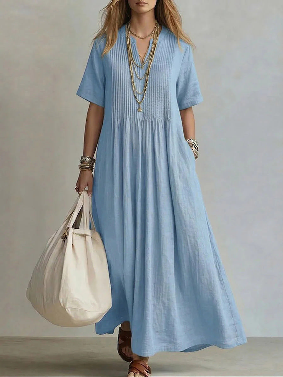 Robe Décontractée en Coton-Lin