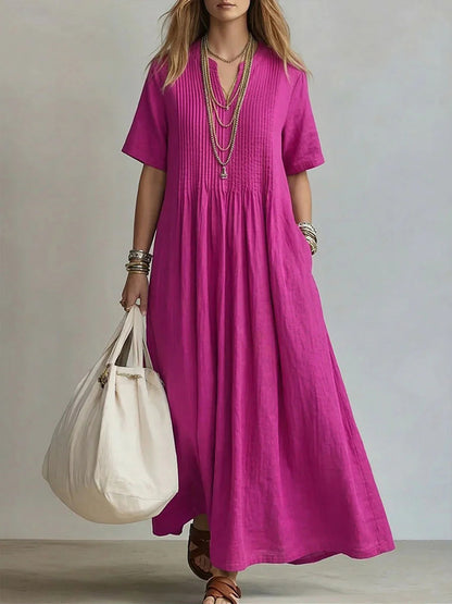 Robe Décontractée en Coton-Lin