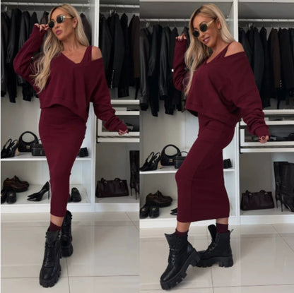 Ensemble maille : Pull & Robe Midi
