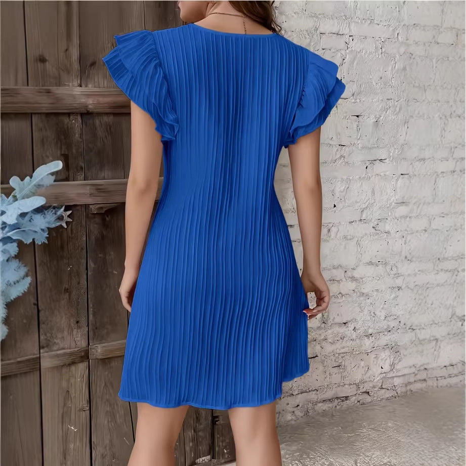 Robe Plissée Volantée : Féminité Absolue
