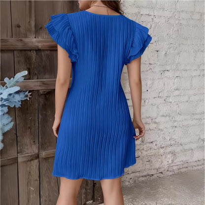 Robe Plissée Volantée : Féminité Absolue