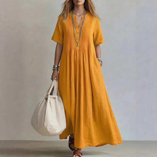 Robe Décontractée en Coton-Lin