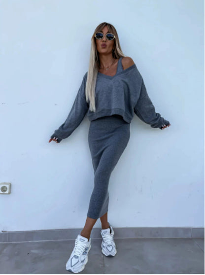 Ensemble maille : Pull & Robe Midi