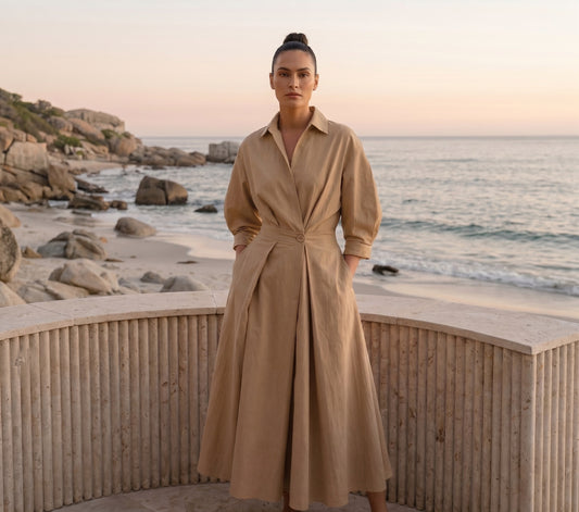 Ensemble Blouse à Manches Longues et Robe Évasée à Taille Élastique